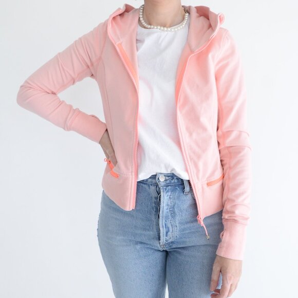 Lululemon Rejuvenate Pink Hoodie Zip Up Mockneck Casual Bleached Coral Sweater 8 - Picture 3 of 12